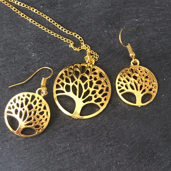 Tree of life necklace earrings bracelet set - Picture 3 of 7